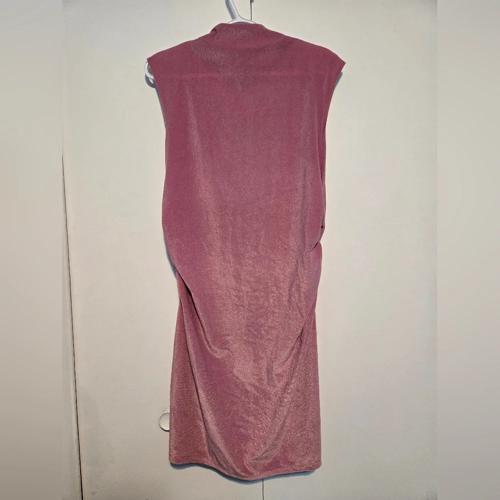 A New‎ Day Pink Sleeveless Ruched Siding Dress